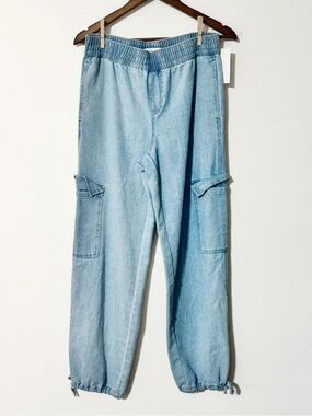 Vanilla Star Light Blue Denim Cargo Joggers medium